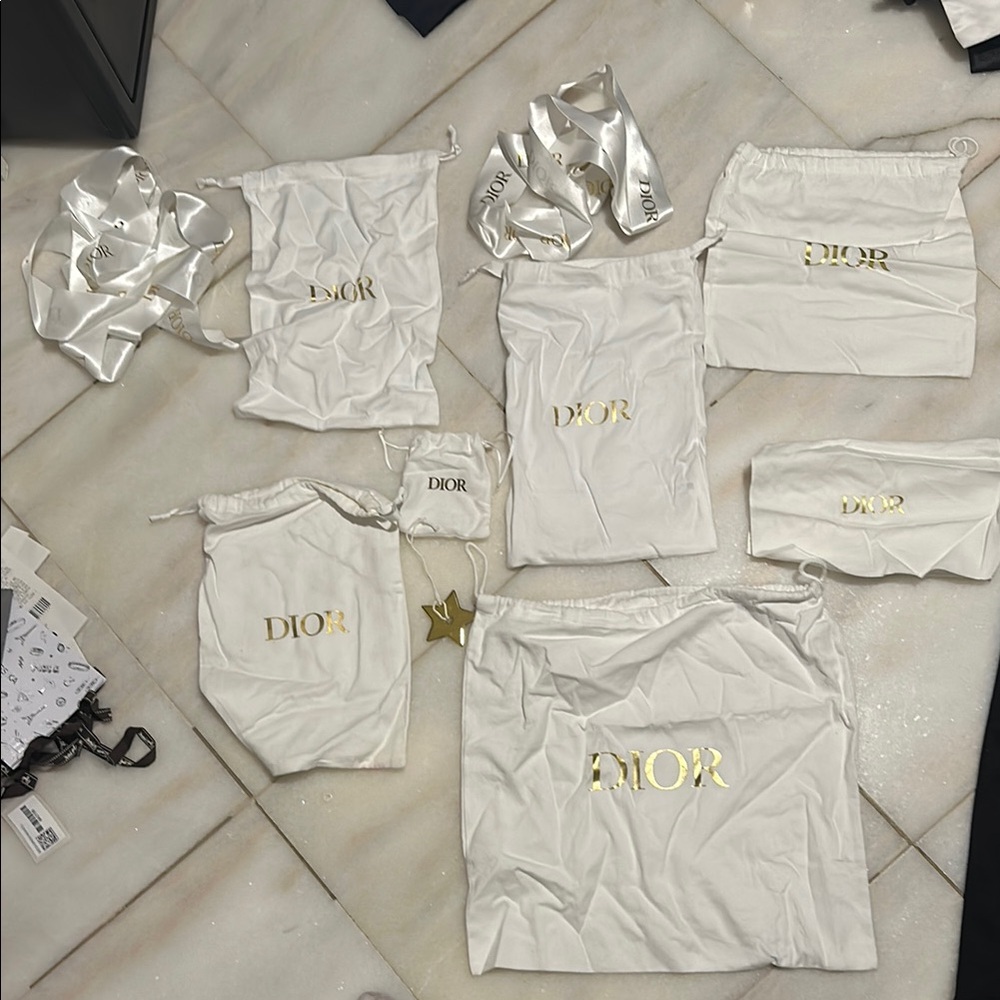 Dior White Dust Bags Set